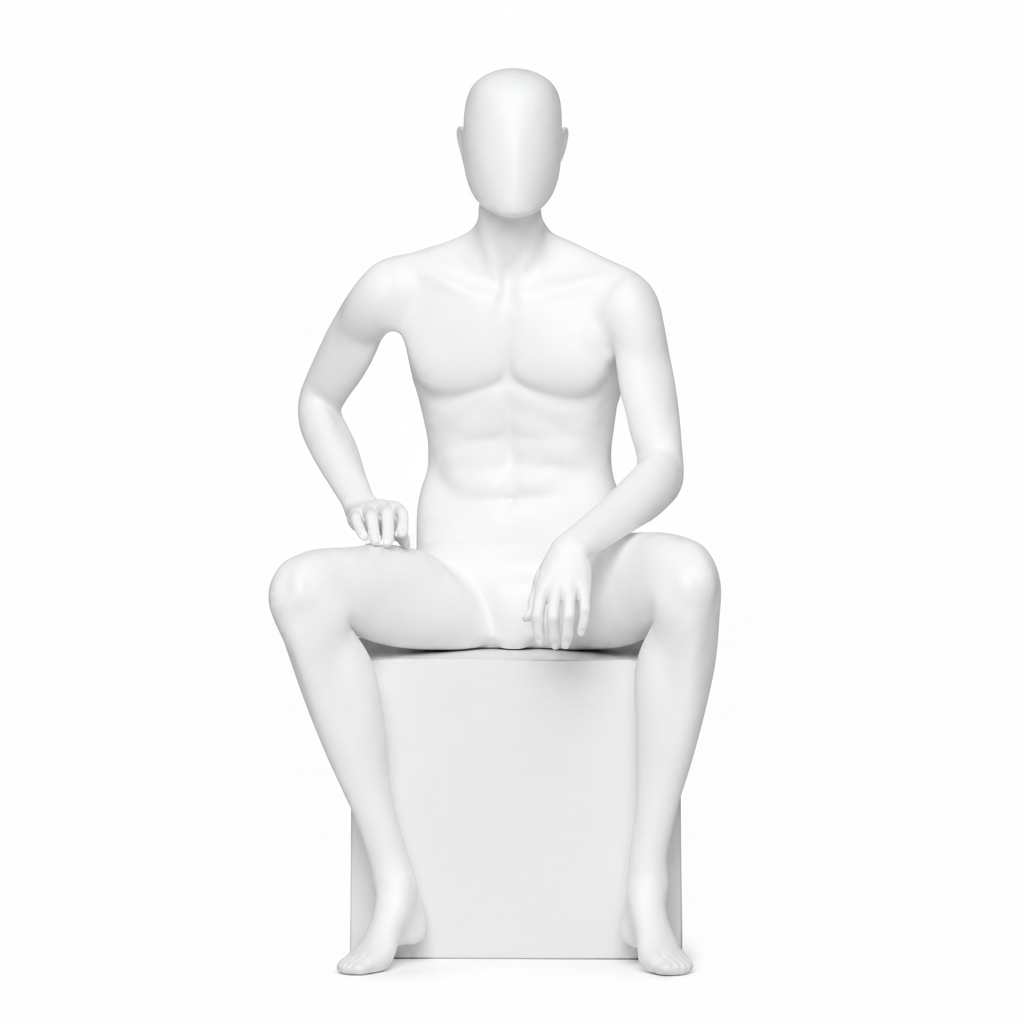 Seated Male Retail Display Figure