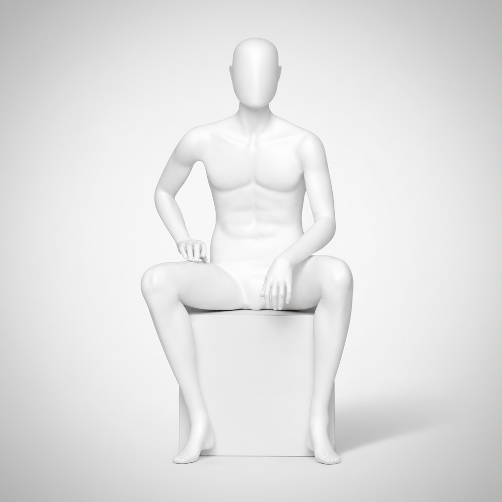 Male Seated Mannequin - Anthracite Grey (7016) | Retail Display Figure