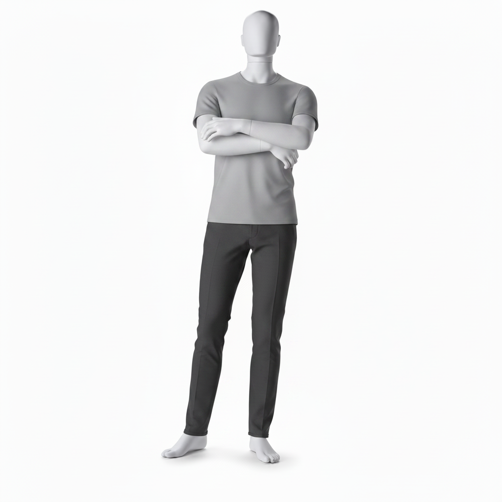 Male Retail Display Form - Arms Crossed (White)
