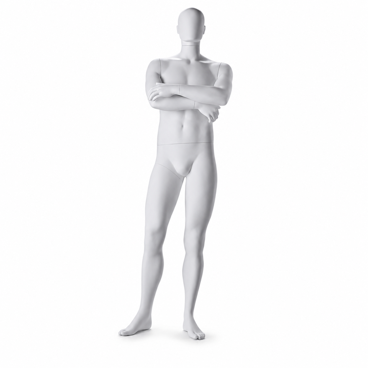 Male Retail Display Form - Arms Crossed (White)