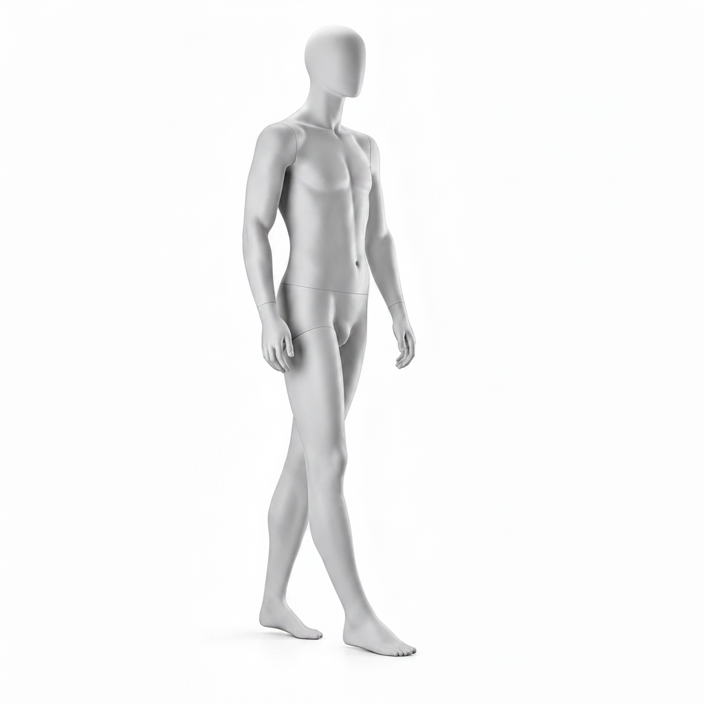 Male Full Body Mannequin - Walker Pose / Anthracite Grey (7016)