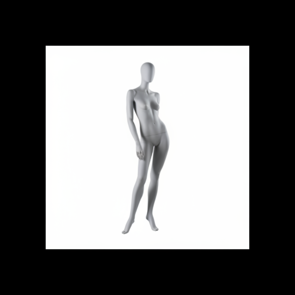 Female Full Body Mannequin - Left Arm Behind Back Pose / White (9003)