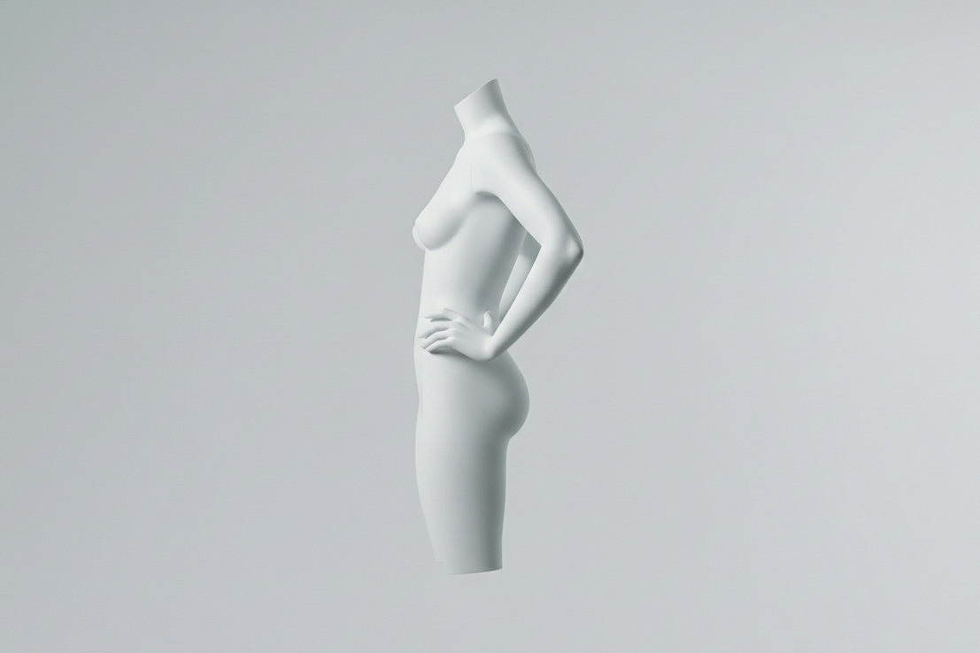 Female Torso Mannequin with Hands on Hips - White