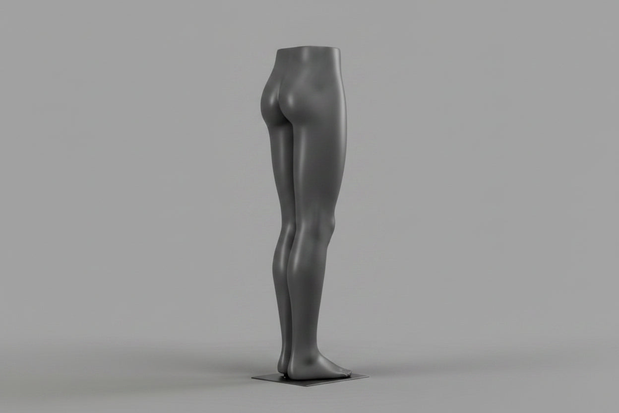 Male Raised Legs Mannequin - Dark Grey (7043)
