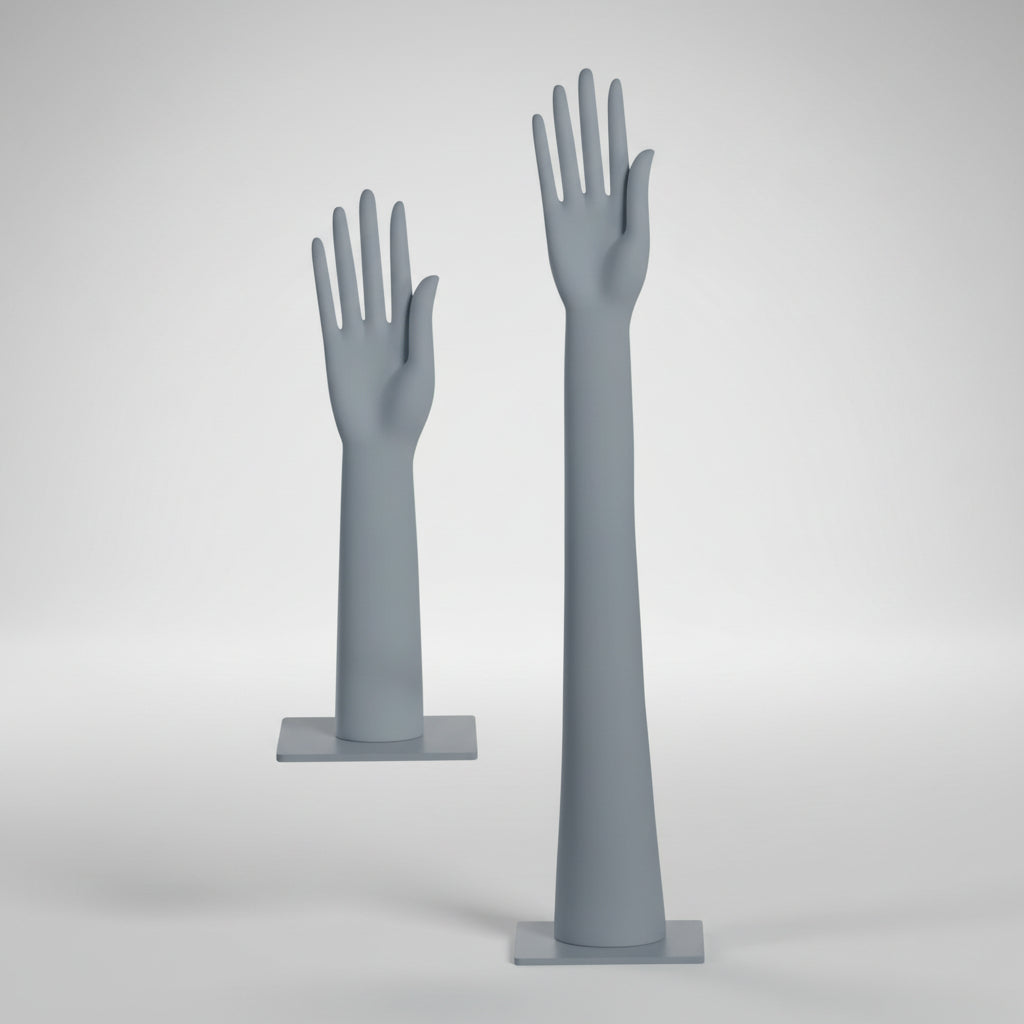 Male Long Hand Display - Light Grey (RAL 7046)