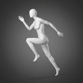 Female Sprinter Full Body Mannequin - Light Grey (RAL 7046)