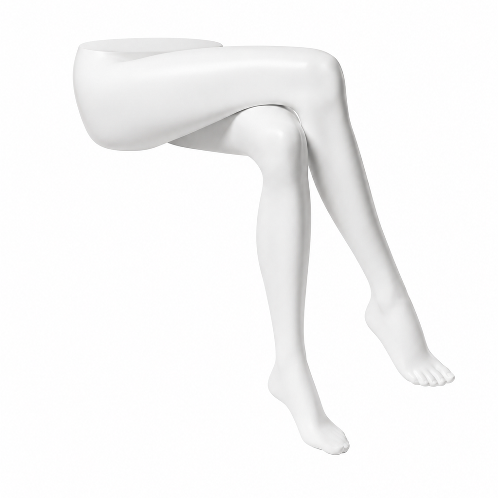 Female Crossed Legs Mannequin - White