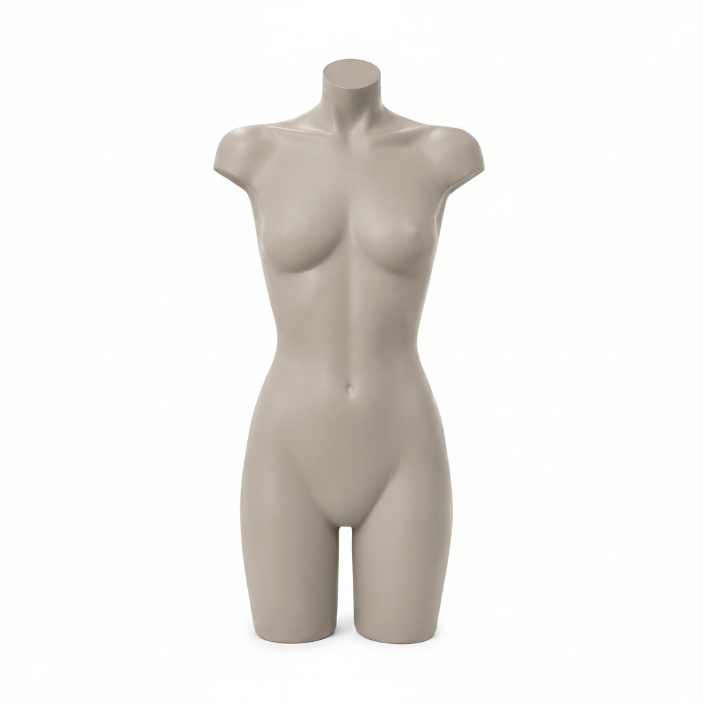 Defined Female Torso Mannequin - Brown