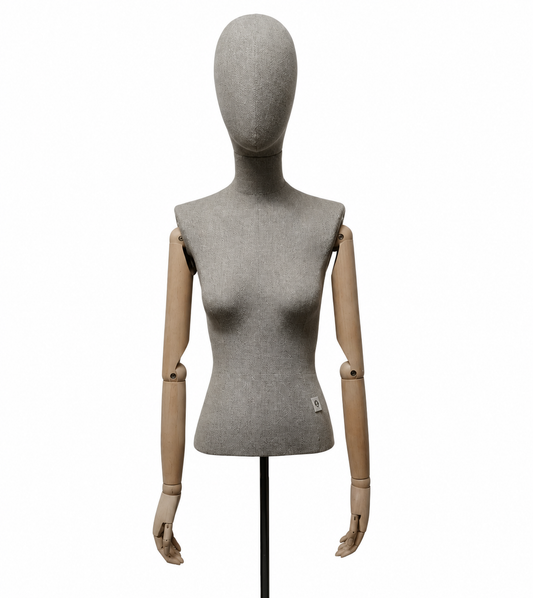 Female Grey Fabric Torso With Articulated Arms