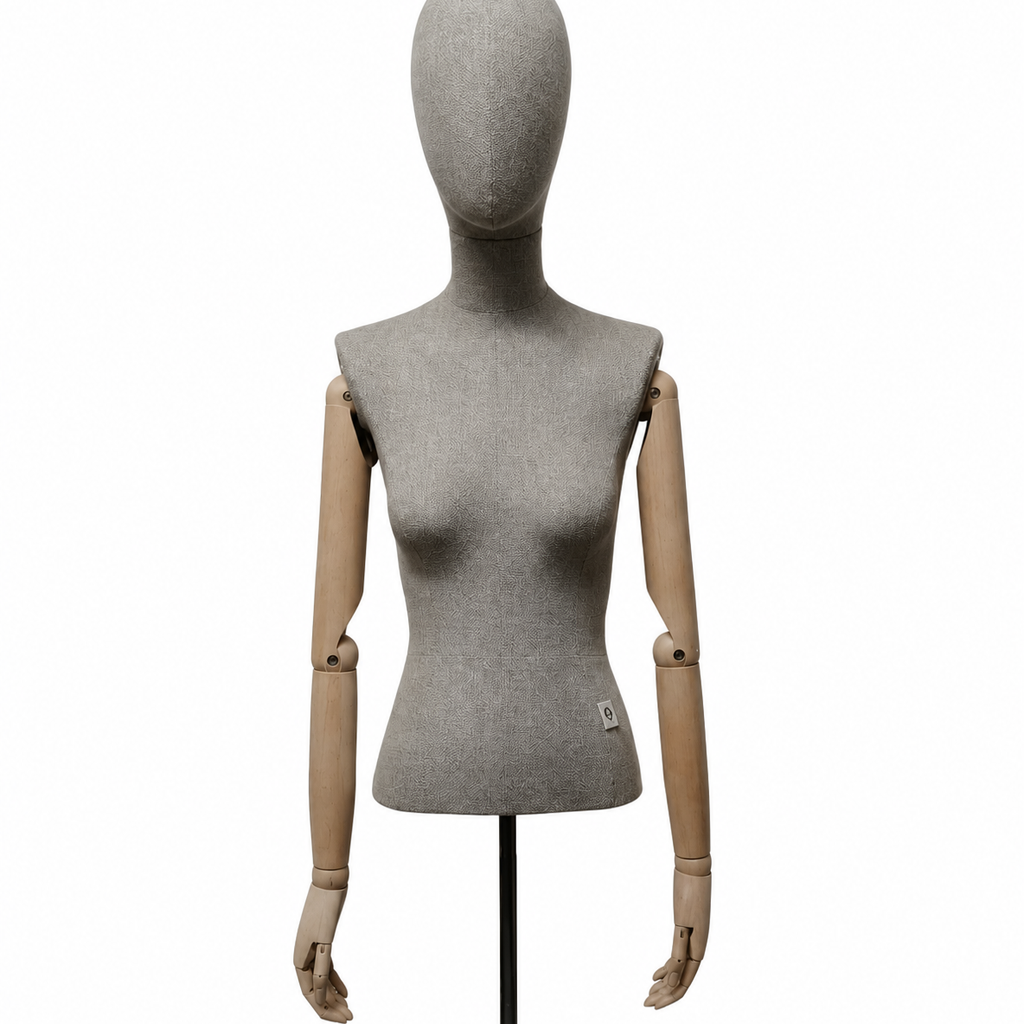 Female Grey Fabric Torso With Articulated Arms