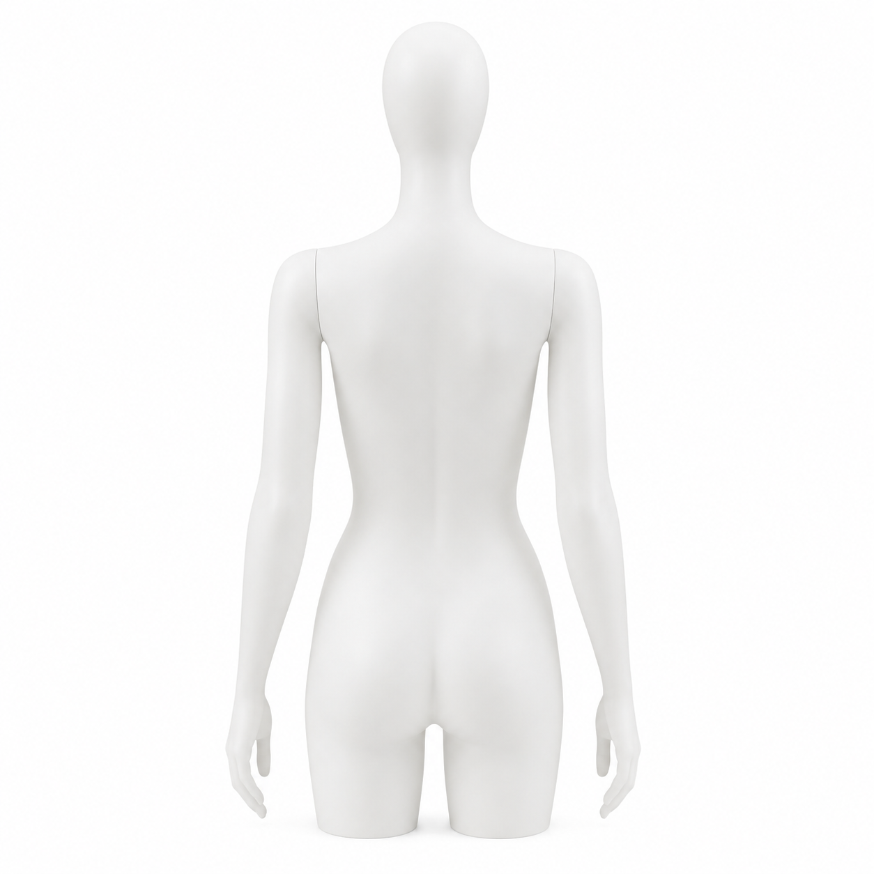 Frosted Female Torso Mannequin with Arms & Head - Black Base & Pole