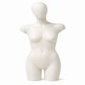 Frosted Female Torso Mannequin with Black Base & Pole
