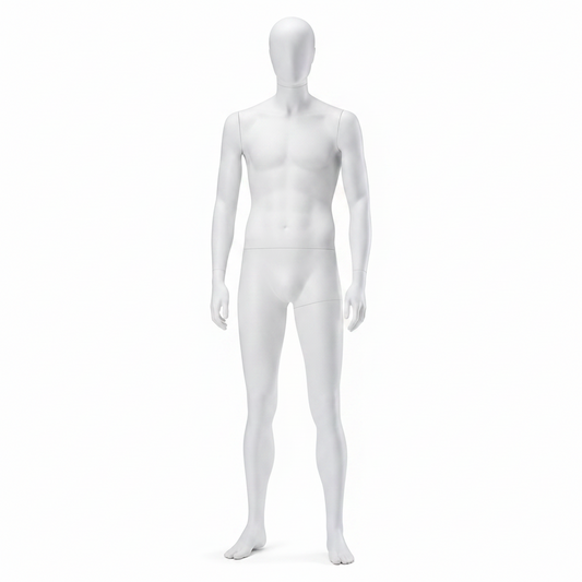 Male Full Body Mannequin - Hands by Side Pose / White
