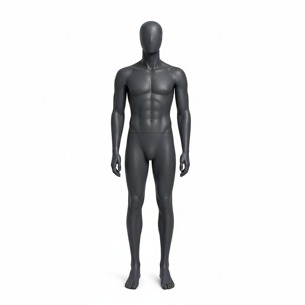 Male Full Body Mannequin Straight Pose - Anthracite Grey (7016)