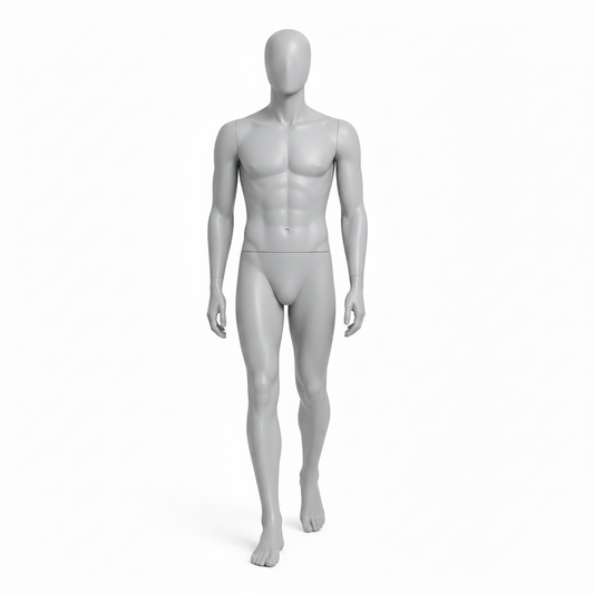 Male Full Body Mannequin Walker - Light Grey (7046)