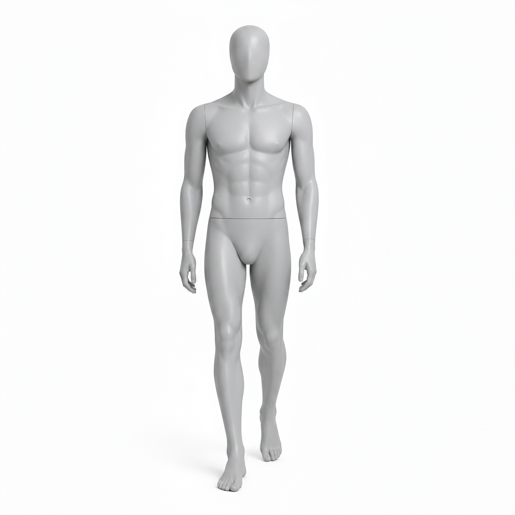 Male Full Body Mannequin Walker - Light Grey (7046)
