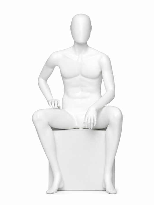 Seated Male Retail Display Figure