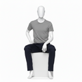 Male Seated Mannequin - Anthracite Grey (7016) | Retail Display Figure