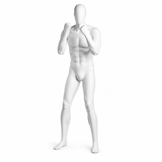 Male Boxing Mannequin - Light Grey (7046)