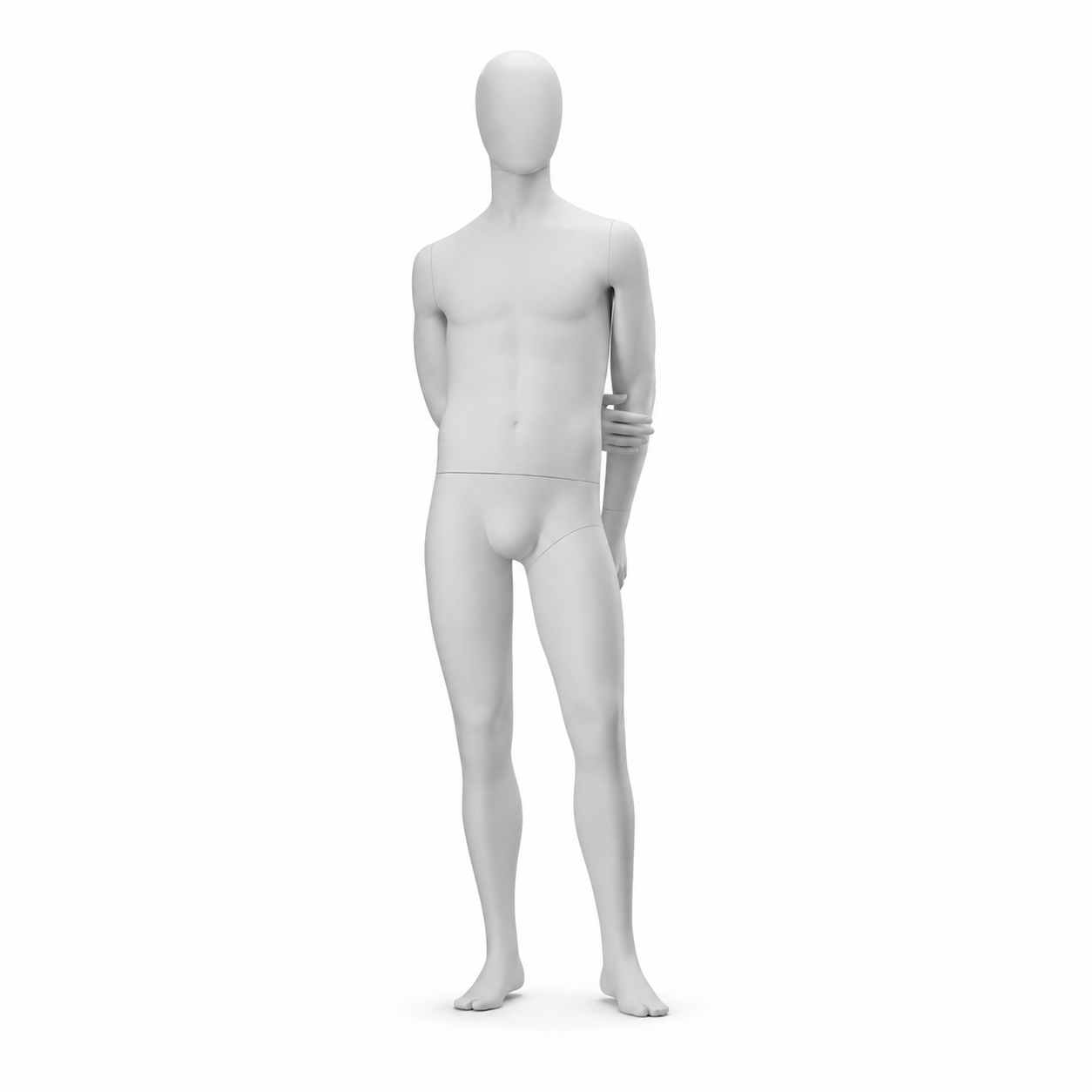Male Full Body Mannequin - Arms Behind Back Pose / White