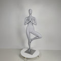 Female Yoga Tree Pose Mannequin - Light Grey (7046)