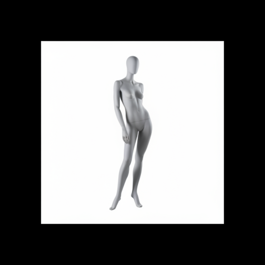 Female Full Body Mannequin - Left Arm Behind Back Pose / White (9003)