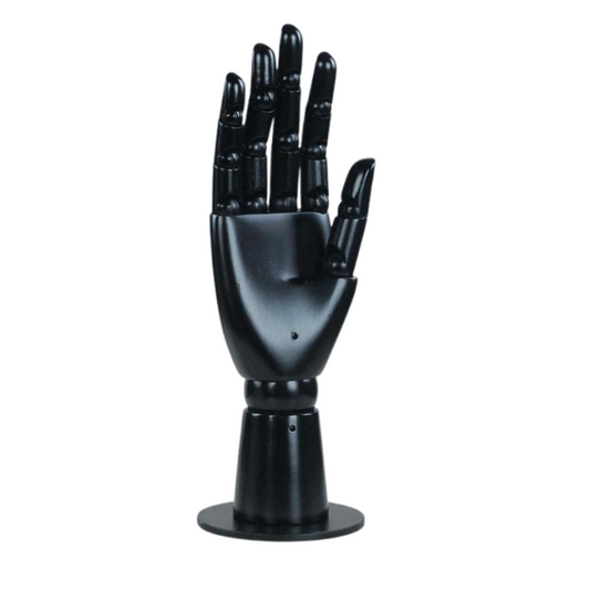 Black Articulated Wooden Display Hand Short 24cm