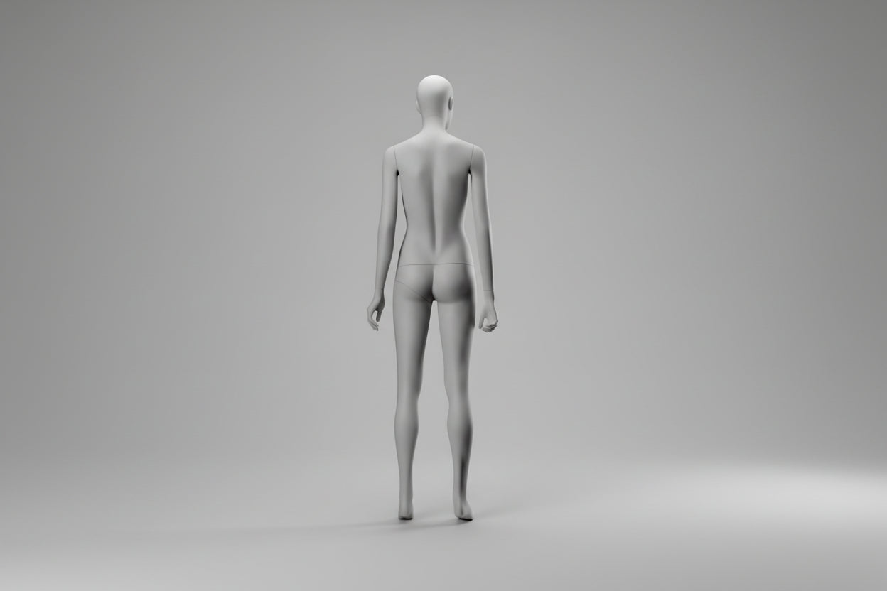 White Retail Display Mannequin - Arms by Side