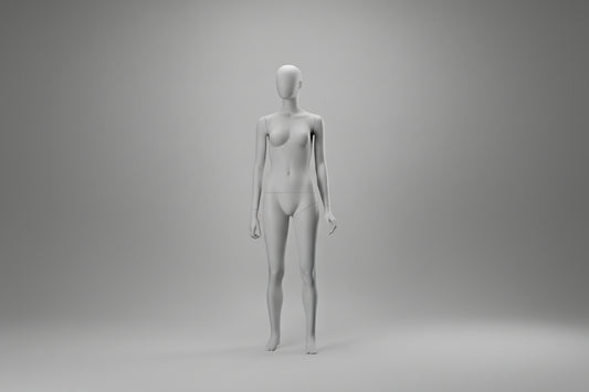 White Retail Display Mannequin - Arms by Side