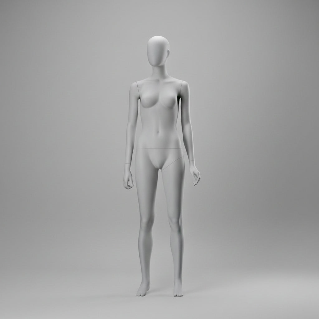 Female Full Body Mannequin - Hands by Side Pose / White (9003)