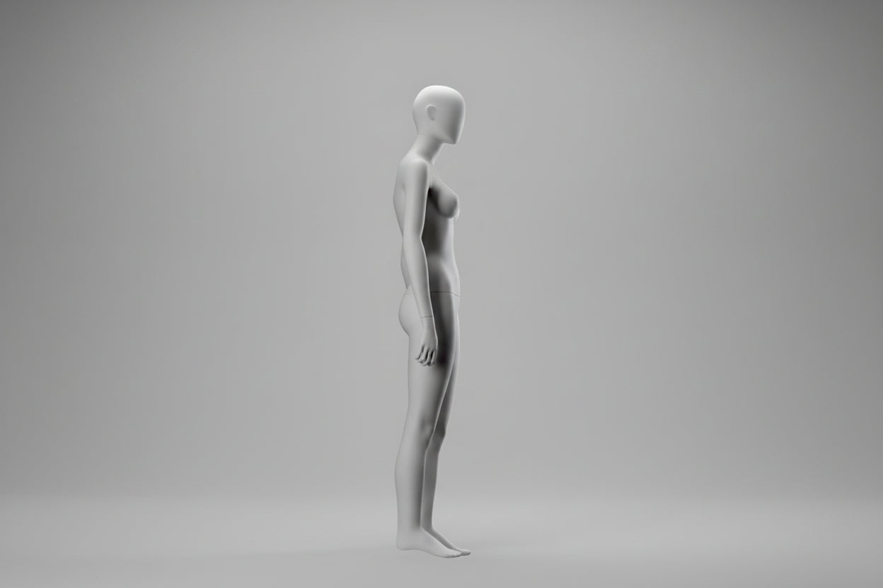 White Retail Display Mannequin - Arms by Side