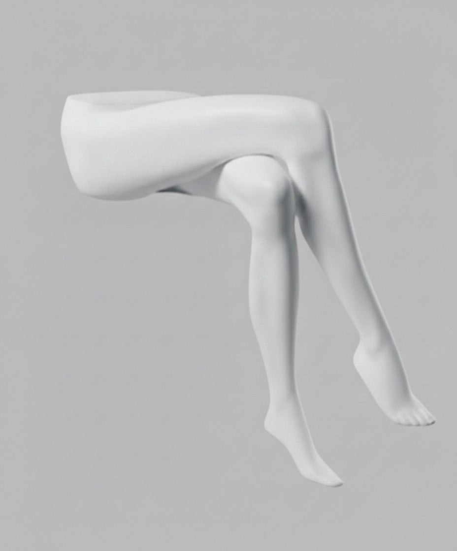 Female Crossed Legs Mannequin - White
