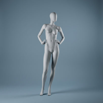 Female Full Body Mannequin - Hands on Hips Pose / Anthracite Grey (7016)