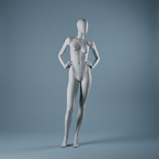 Female Full Body Mannequin - Hands on Hips Pose / Anthracite Grey (7016)