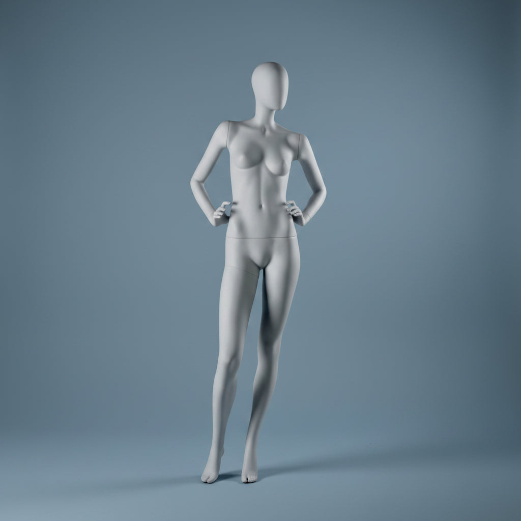Female Full Body Mannequin - Hands on Hips Pose / Anthracite Grey (7016)