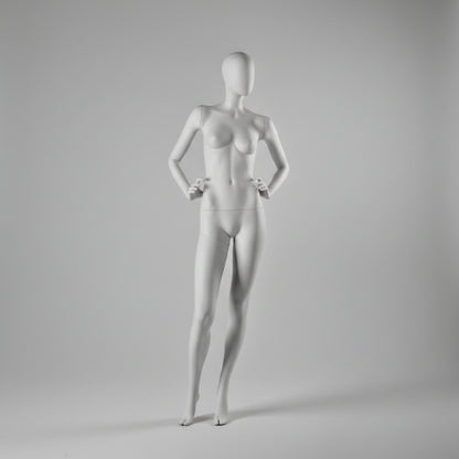 Female Full Body Mannequin - Hands on Hips Pose / White (9003)