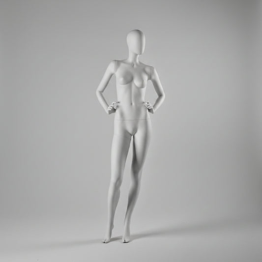 Female Full Body Mannequin - Hands on Hips Pose / White (9003)