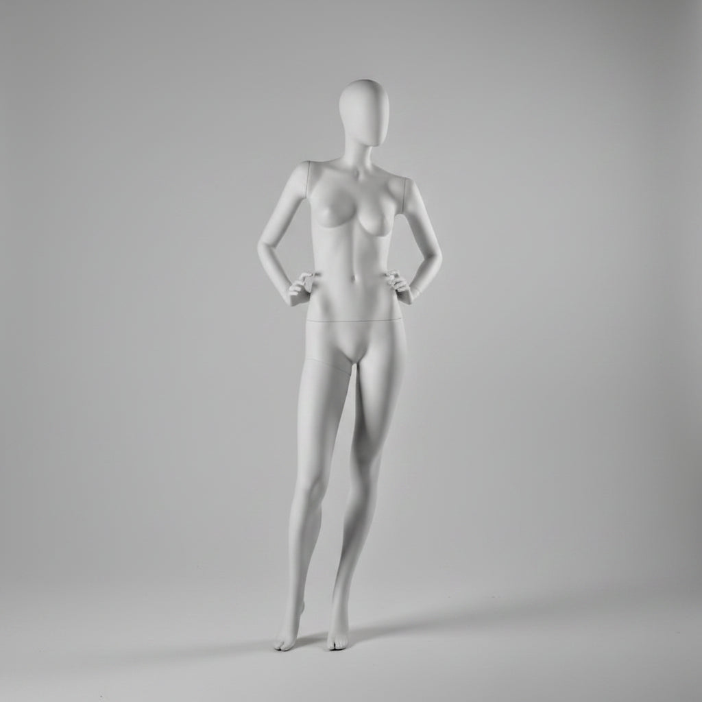 Female Full Body Mannequin - Hands on Hips Pose / White (9003)