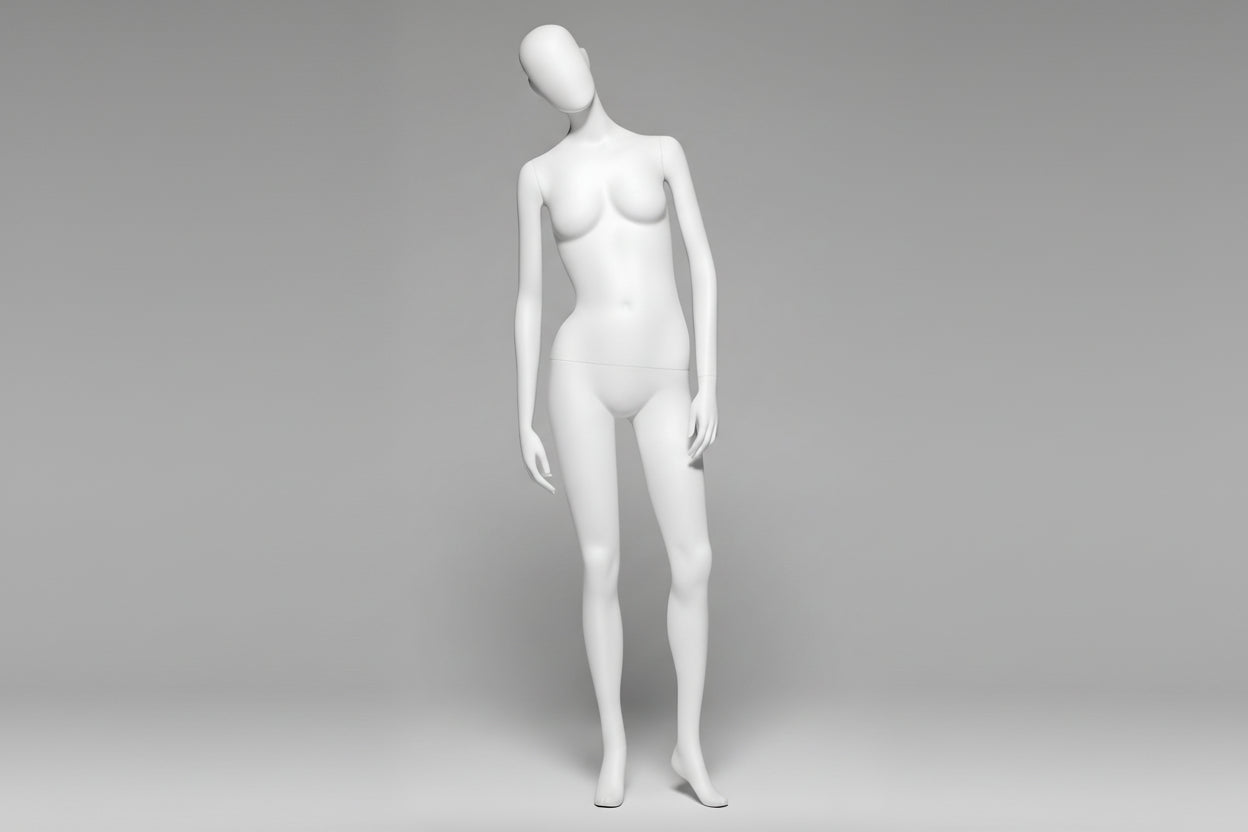 Female Head Tilted Mannequin - Anthracite Grey (7016)