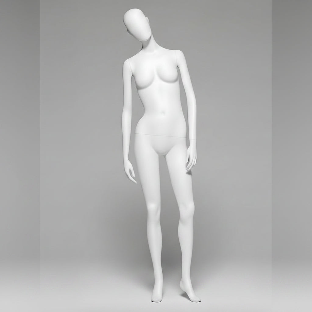 Female Head Tilted Mannequin - Anthracite Grey (7016)
