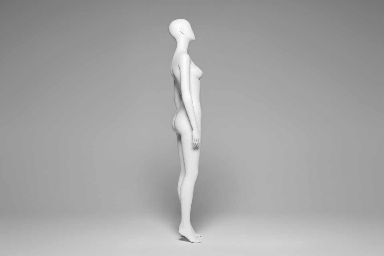 Female Head Tilted Mannequin - Anthracite Grey (7016)