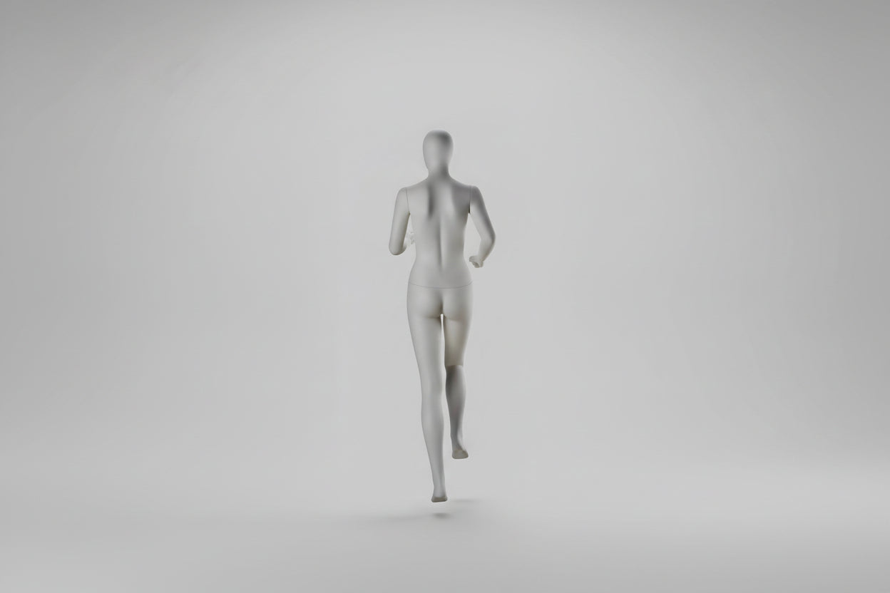 White Female Runner Mannequin - Sports Display (Dynamic Pose)