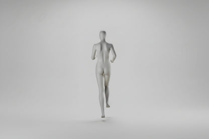 White Female Runner Mannequin - Sports Display (Dynamic Pose)