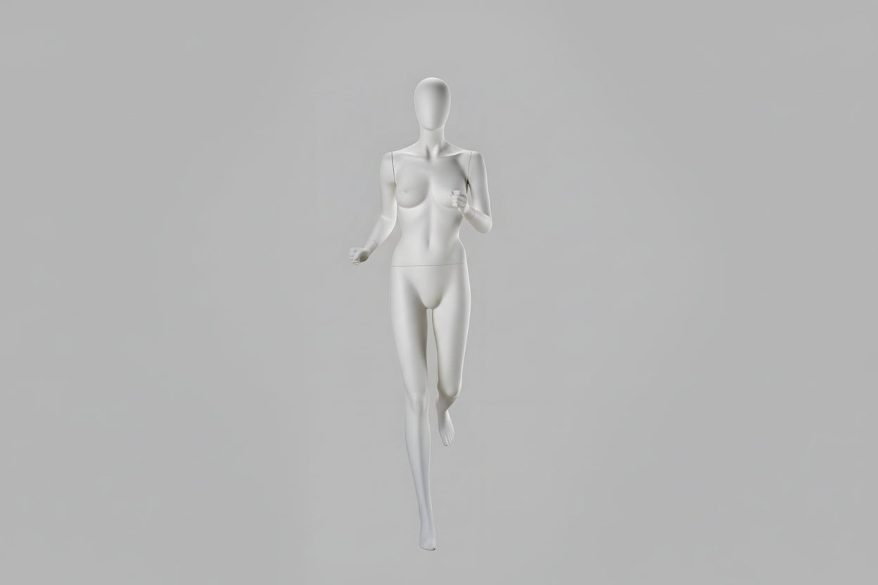 White Female Runner Mannequin - Sports Display (Dynamic Pose)