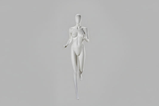 White Female Runner Mannequin - Sports Display (Dynamic Pose)