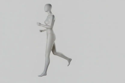 White Female Runner Mannequin - Sports Display (Dynamic Pose)
