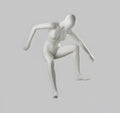 Female Skater Mannequin on Skateboard - Light Grey (7046)