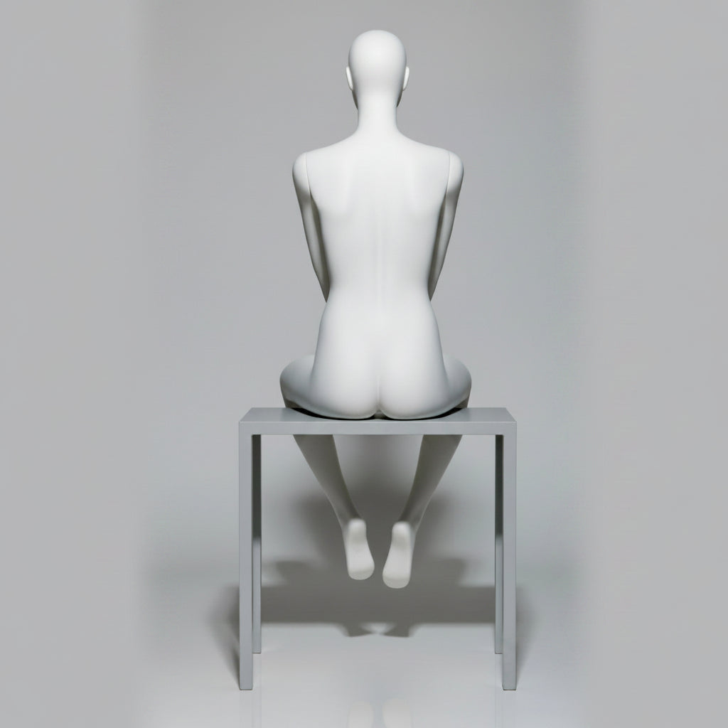 Female Seated Mannequin – Anthracite Grey (7016)