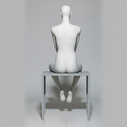 Female Seated Mannequin – Anthracite Grey (7016)
