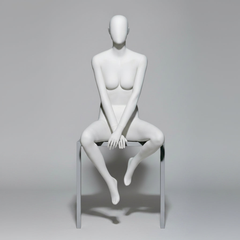 Female Seated Mannequin – Anthracite Grey (7016)